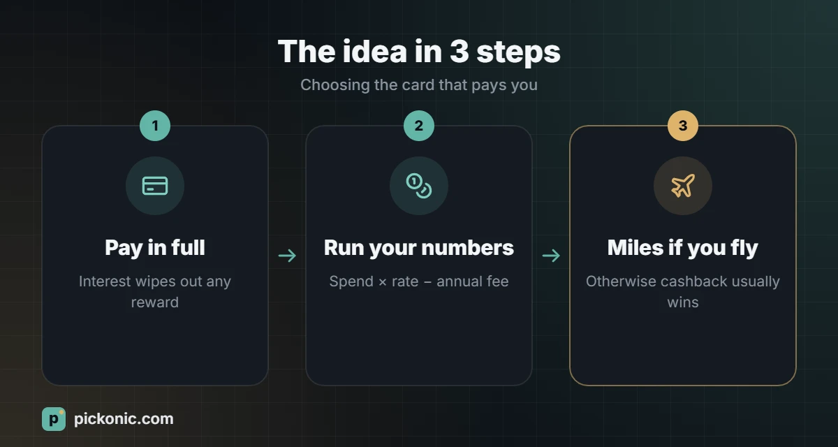 The idea in 3 steps: Choosing the card that pays you