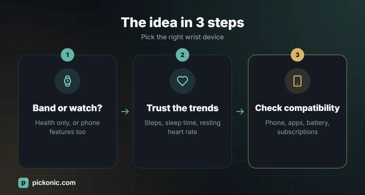 The idea in 3 steps: Pick the right wrist device