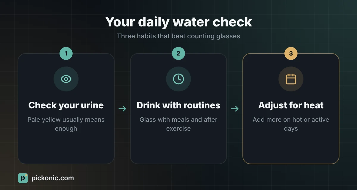 Three steps to check your daily water intake