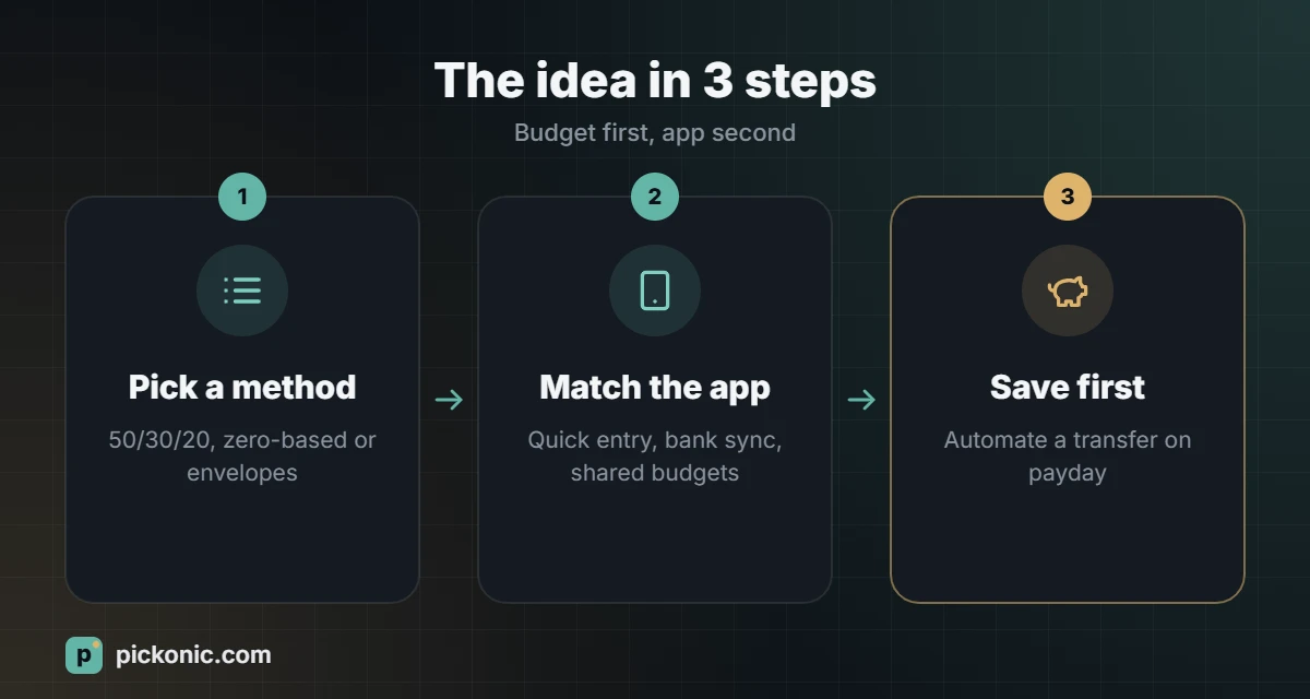 The idea in 3 steps: Budget first, app second