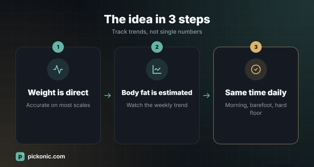 The idea in 3 steps: Track trends, not single numbers