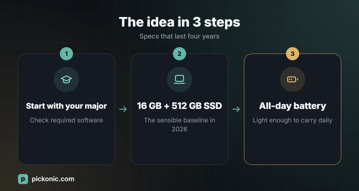 The idea in 3 steps: Specs that last four years